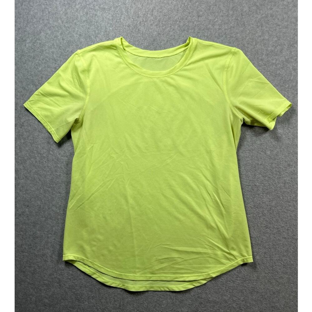 Lululemon Performance Athletic T-Shirt Women's Est. Size 4 Neon Green Crew Neck